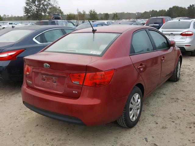 KNAFU4A22C5471044 - 2012 KIA FORTE EX RED photo 4