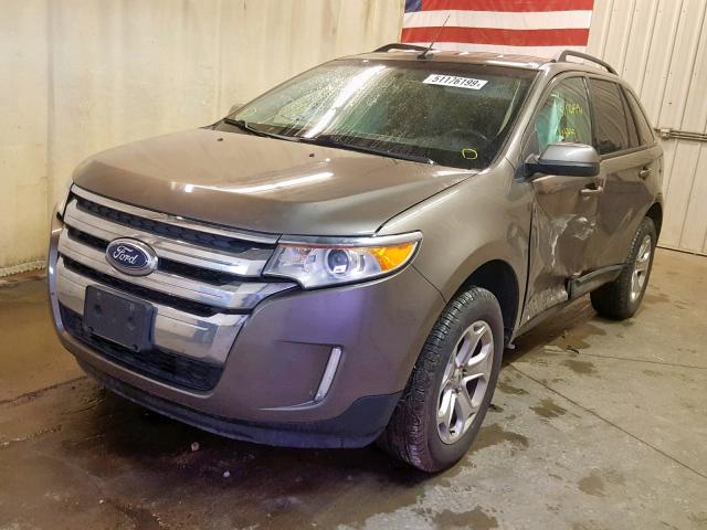 2FMDK4JC6DBA88533 - 2013 FORD EDGE SEL BROWN photo 2