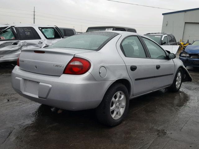 1B3ES26C54D506923 - 2004 DODGE NEON BASE SILVER photo 4