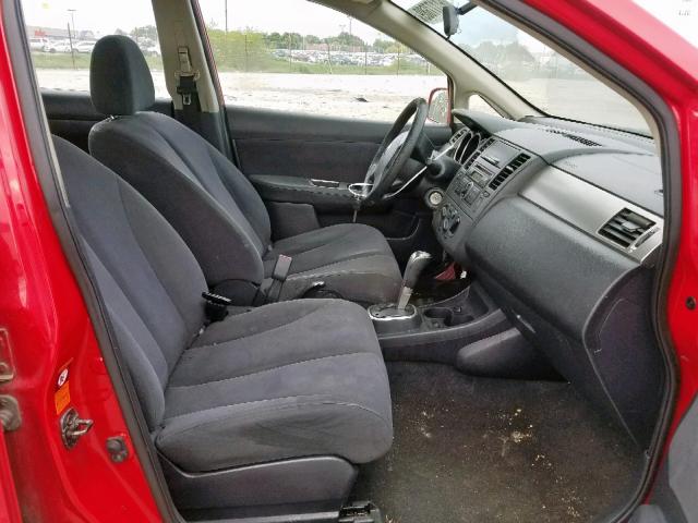 3N1BC13E57L452863 - 2007 NISSAN VERSA S RED photo 5