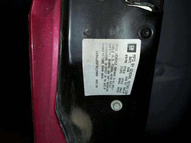1G8AJ55F26Z129089 - 2006 SATURN ION LEVEL MAROON photo 10