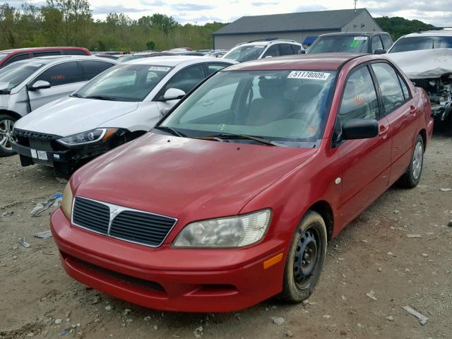 JA3AJ26E22U077009 - 2002 MITSUBISHI LANCER ES RED photo 2