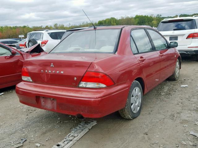 JA3AJ26E22U077009 - 2002 MITSUBISHI LANCER ES RED photo 4