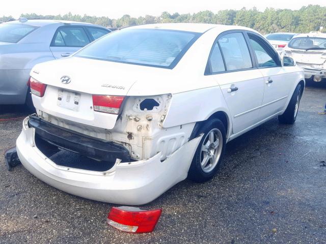 5NPET46C58H318264 - 2008 HYUNDAI SONATA GLS WHITE photo 4