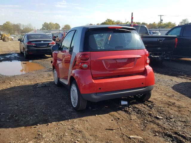 WMEEJ31X99K240621 - 2009 SMART FORTWO PUR RED photo 3