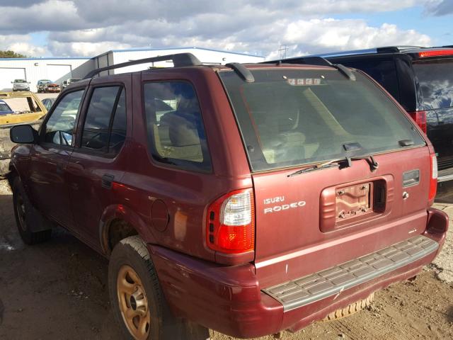 4S2CK58W434303944 - 2003 ISUZU RODEO S BURGUNDY photo 3