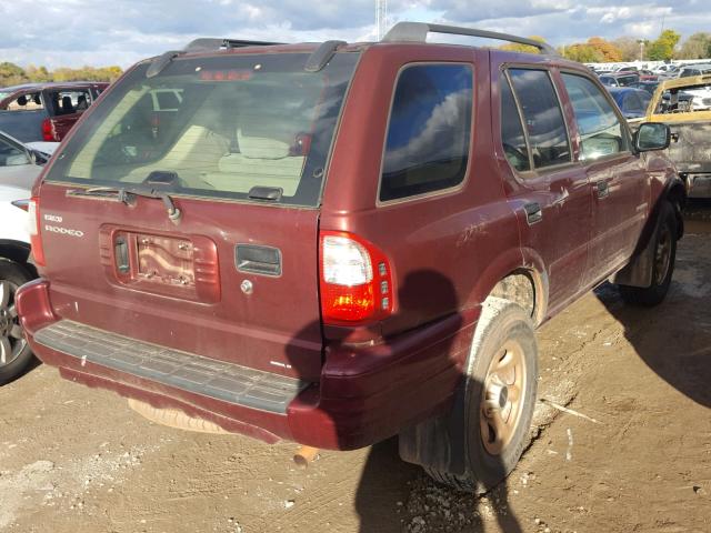 4S2CK58W434303944 - 2003 ISUZU RODEO S BURGUNDY photo 4