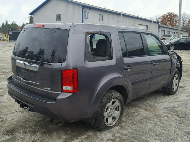 5FNYF4H22FB060225 - 2015 HONDA PILOT LX GRAY photo 4