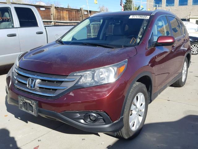 5J6RM4H72CL023121 - 2012 HONDA CR-V EXL MAROON photo 2