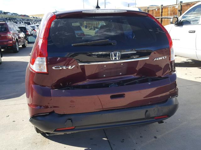 5J6RM4H72CL023121 - 2012 HONDA CR-V EXL MAROON photo 9