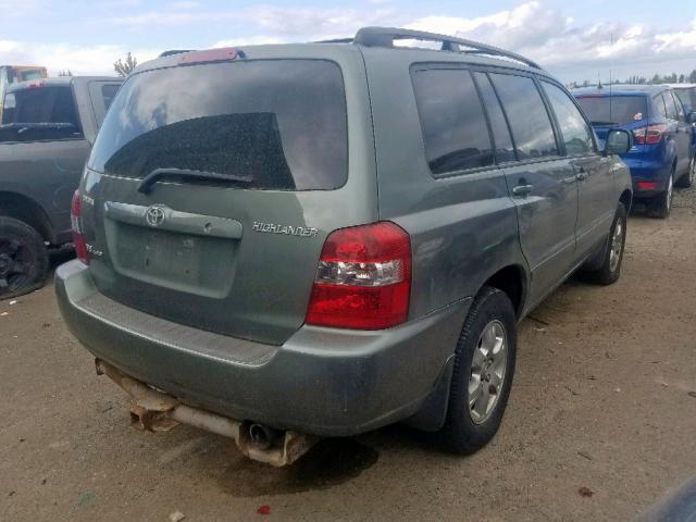 JTEEP21A950102145 - 2005 TOYOTA HIGHLANDER GREEN photo 4