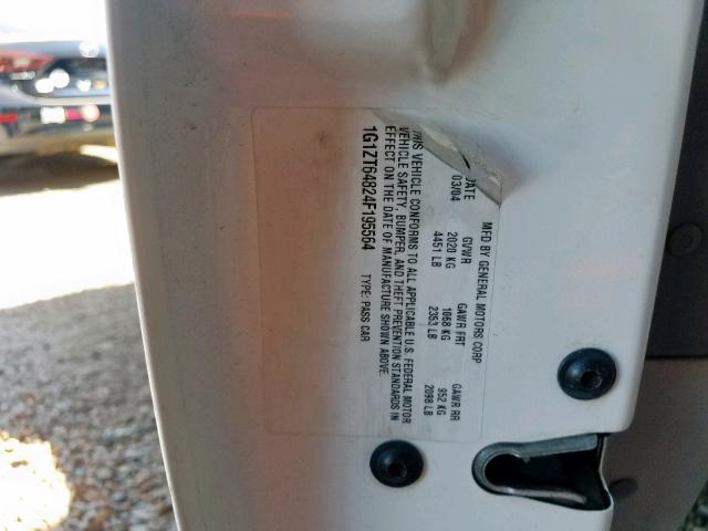 1G1ZT64824F195564 - 2004 CHEVROLET MALIBU MAX 白色 照片 10