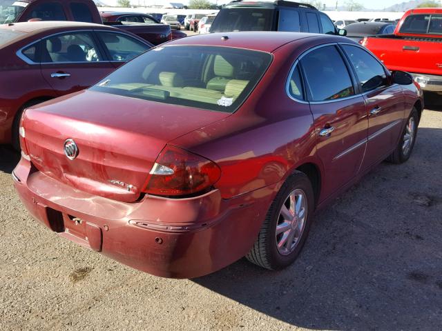 2G4WD532151331783 - 2005 BUICK LACROSSE C RED photo 4