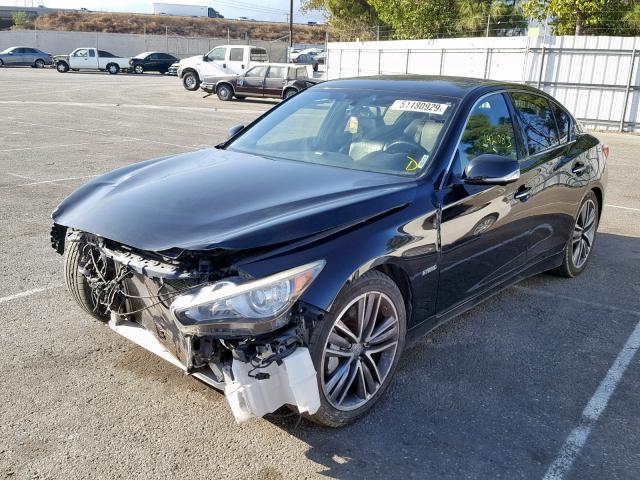 JN1AV7AP1EM690242 - 2014 INFINITI Q50 HYBRID BLACK photo 2