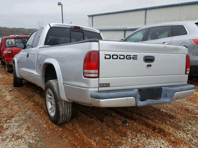 1B7GL32X42S508254 - 2002 DODGE DAKOTA SPO SILVER photo 3