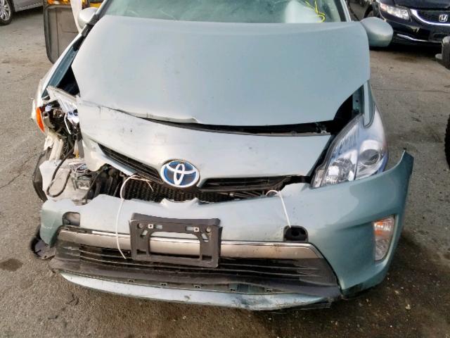 JTDKN3DP6F3073447 - 2015 TOYOTA PRIUS PLUG BLUE photo 7