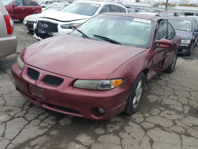 1G2WK52J81F212669 - 2001 PONTIAC GRAND PRIX RED photo 2