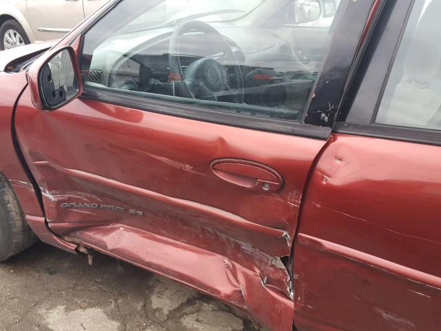1G2WK52J81F212669 - 2001 PONTIAC GRAND PRIX RED photo 9