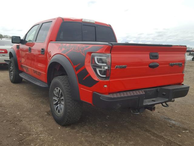 1FTFW1R62CFA38062 - 2012 FORD F150 SVT R RED photo 3