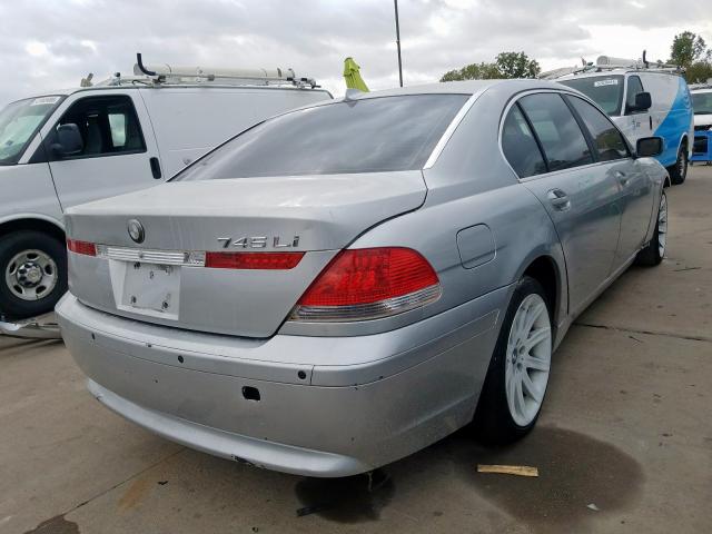 WBAGN63463DR13549 - 2003 BMW 745 LI SILVER photo 4