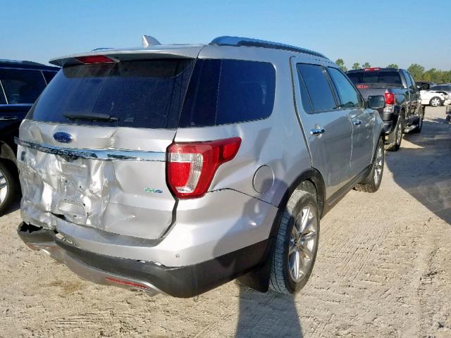 1FM5K8F86GGC06433 - 2016 FORD EXPLORER L SILVER photo 4