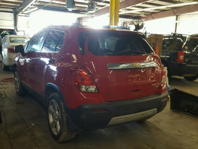 KL7CJTSBXFB096126 - 2015 CHEVROLET TRAX LTZ RED photo 3