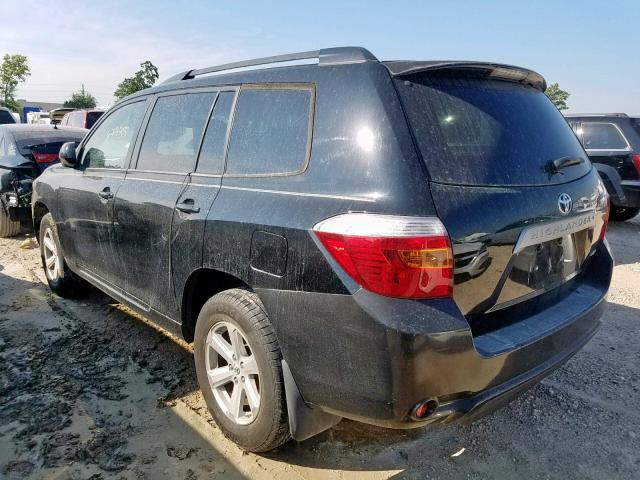 5TDJK3EH9AS033107 - 2010 TOYOTA HIGHLANDER BLACK photo 3