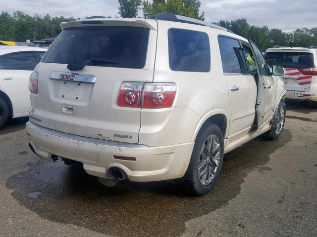 1GKKVTED7BJ345146 - 2011 GMC ACADIA DEN WHITE photo 4