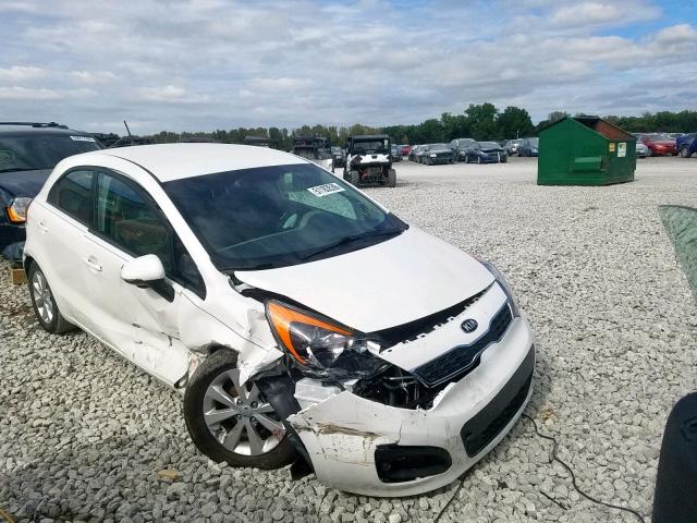 KNADN5A39E6362161 - 2014 KIA RIO EX WHITE photo 1