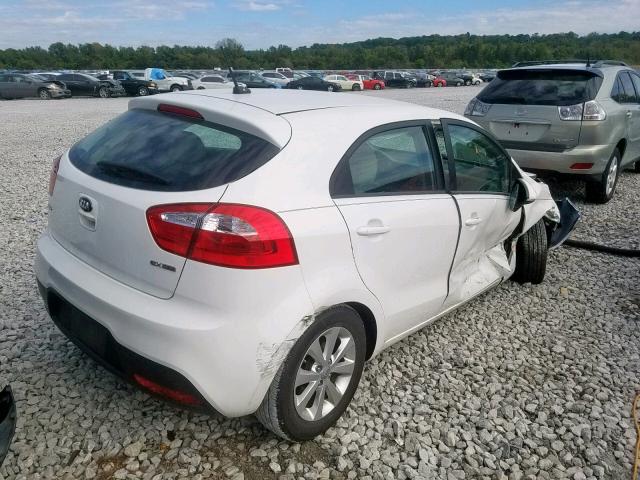 KNADN5A39E6362161 - 2014 KIA RIO EX WHITE photo 4