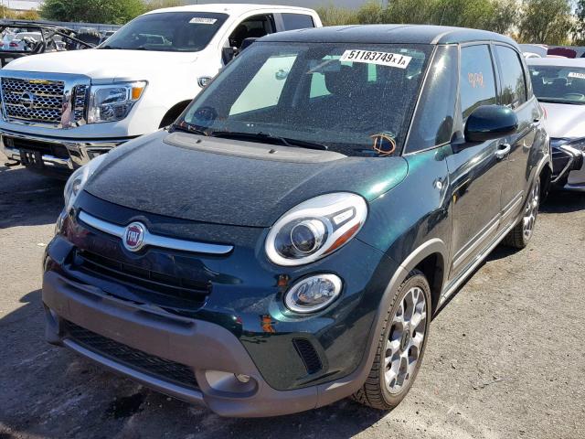 ZFBCFADH0EZ014682 - 2014 FIAT 500L TREKK GREEN photo 2