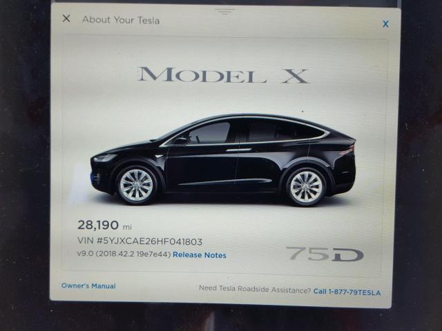 5YJXCAE26HF041803 - 2017 TESLA MODEL X BLACK photo 8