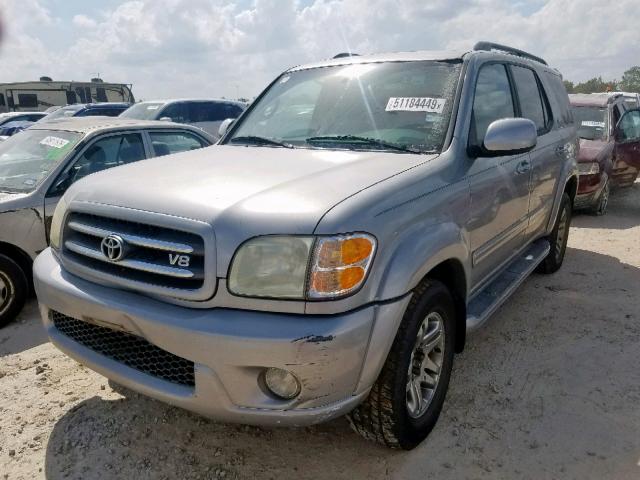 5TDZT38A84S218493 - 2004 TOYOTA SEQUOIA LI SILVER photo 2