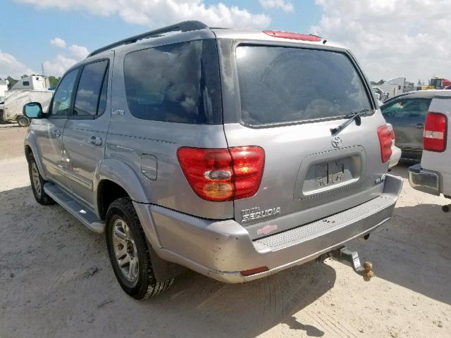 5TDZT38A84S218493 - 2004 TOYOTA SEQUOIA LI SILVER photo 3