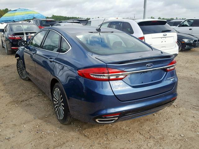 3FA6P0D94JR132118 - 2018 FORD FUSION TIT BLUE photo 3