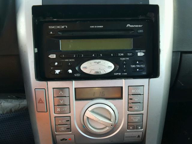JTKDE177650008065 - 2005 TOYOTA SCION TC შავი ფოტო 9