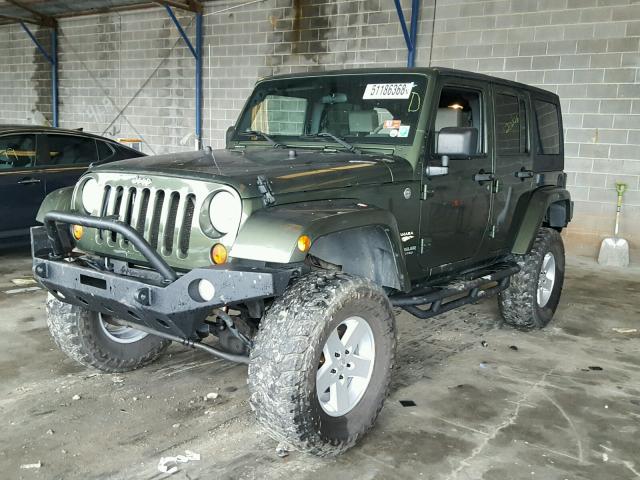 1J4GA59167L139797 - 2007 JEEP WRANGLER S GREEN photo 2