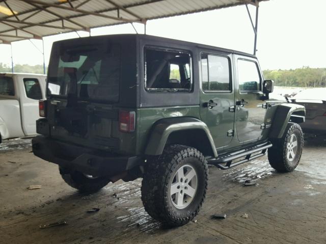 1J4GA59167L139797 - 2007 JEEP WRANGLER S GREEN photo 4