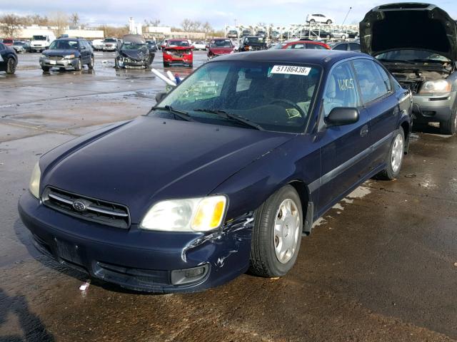 4S3BE635927205928 - 2002 SUBARU LEGACY L BLUE photo 2