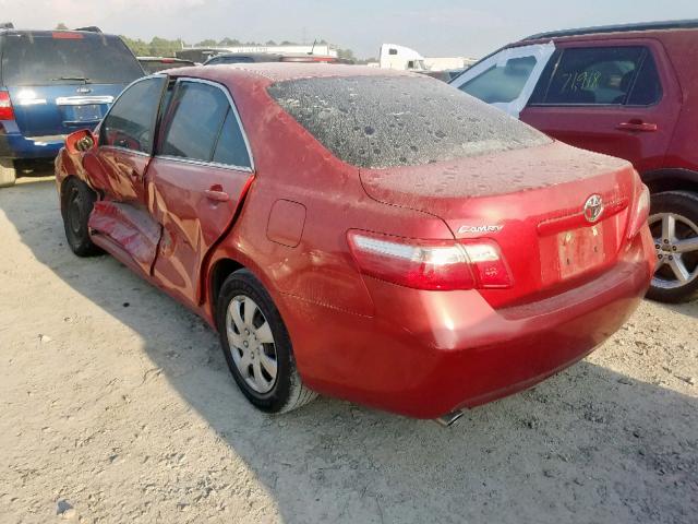 4T1BK46K97U049893 - 2007 TOYOTA CAMRY LE RED photo 3