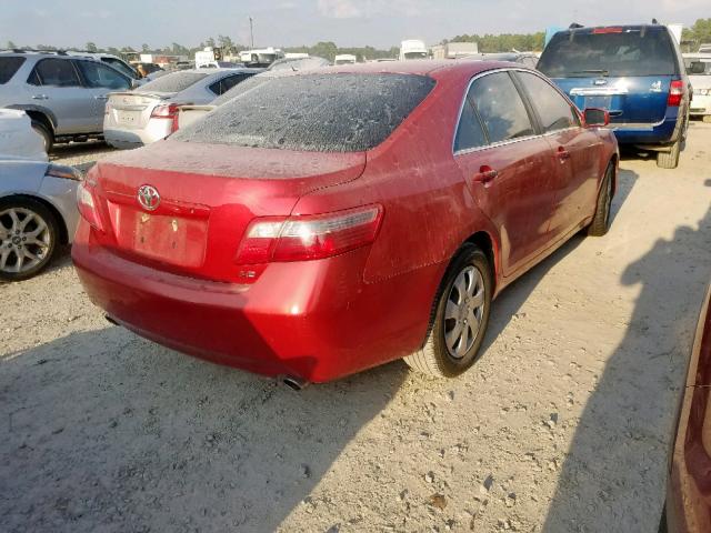 4T1BK46K97U049893 - 2007 TOYOTA CAMRY LE RED photo 4