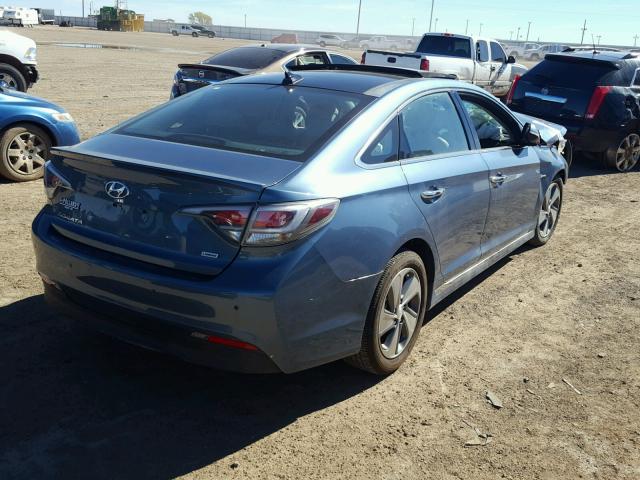 KMHE34L13GA026861 - 2016 HYUNDAI SONATA HYB BLUE photo 4