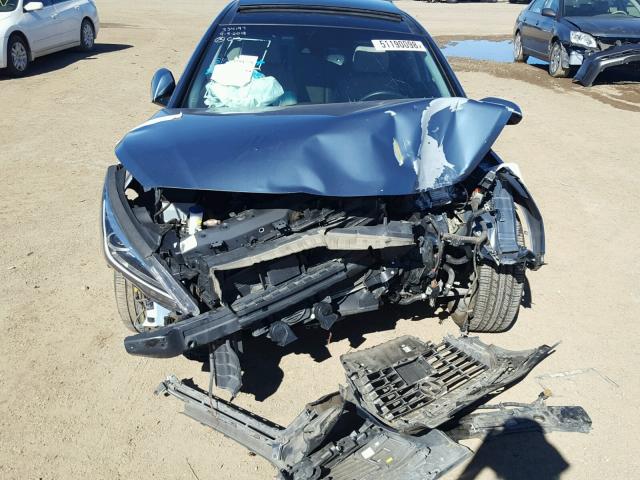 KMHE34L13GA026861 - 2016 HYUNDAI SONATA HYB BLUE photo 9