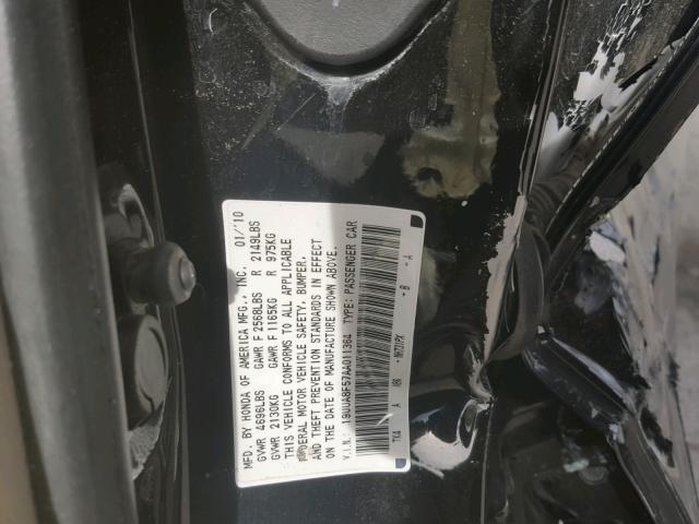 19UUA8F57AA011364 - 2010 ACURA TL BLACK photo 10