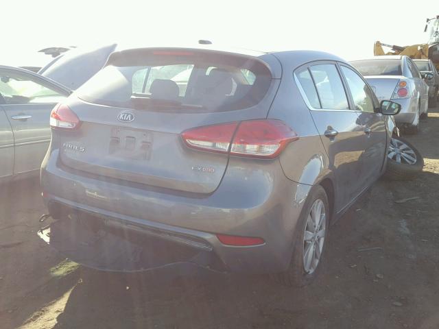 KNAFX5A82F5418592 - 2015 KIA FORTE EX GRAY photo 4