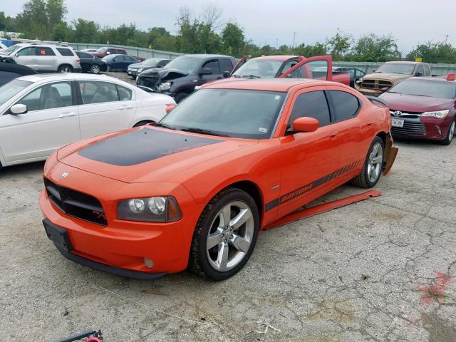 2B3LA53H48H241108 - 2008 DODGE CHARGER R/ ORANGE photo 2