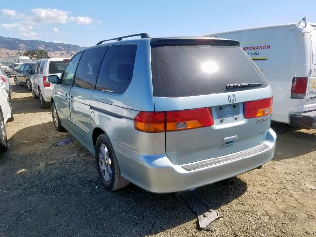 5FNRL18083B056668 - 2003 HONDA ODYSSEY EX BLUE photo 3