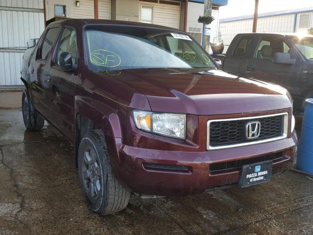 2HJYK163X7H505212 - 2007 HONDA RIDGELINE MAROON photo 1