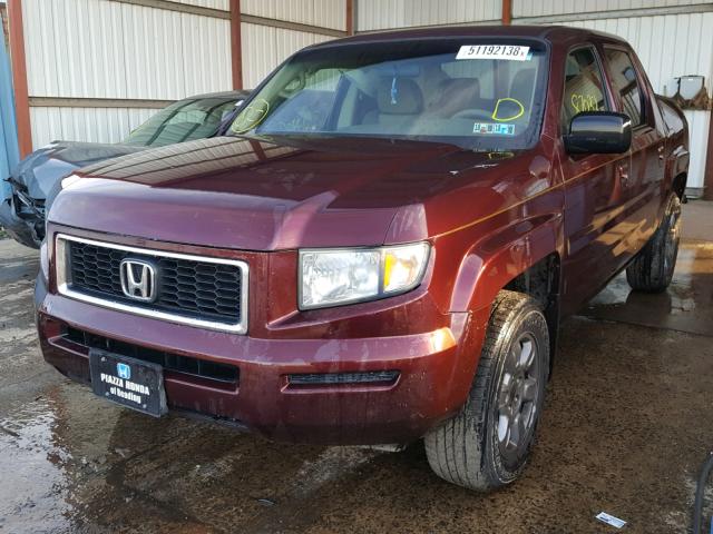 2HJYK163X7H505212 - 2007 HONDA RIDGELINE MAROON photo 2