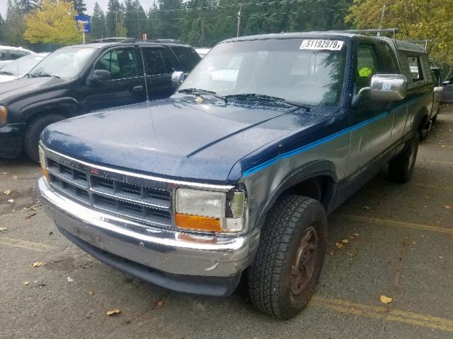 1B7GG23Y6PS281209 - 1993 DODGE DAKOTA TWO TONE photo 2